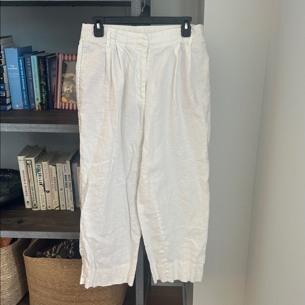 Massimo Dutti White Linen Pants
